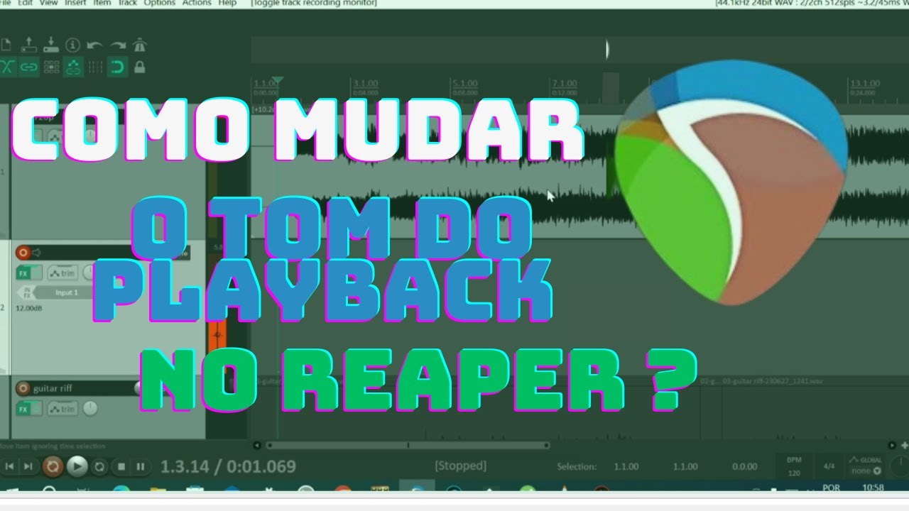 Como mudar o tom do playback no reaper ? -Vitor Assis