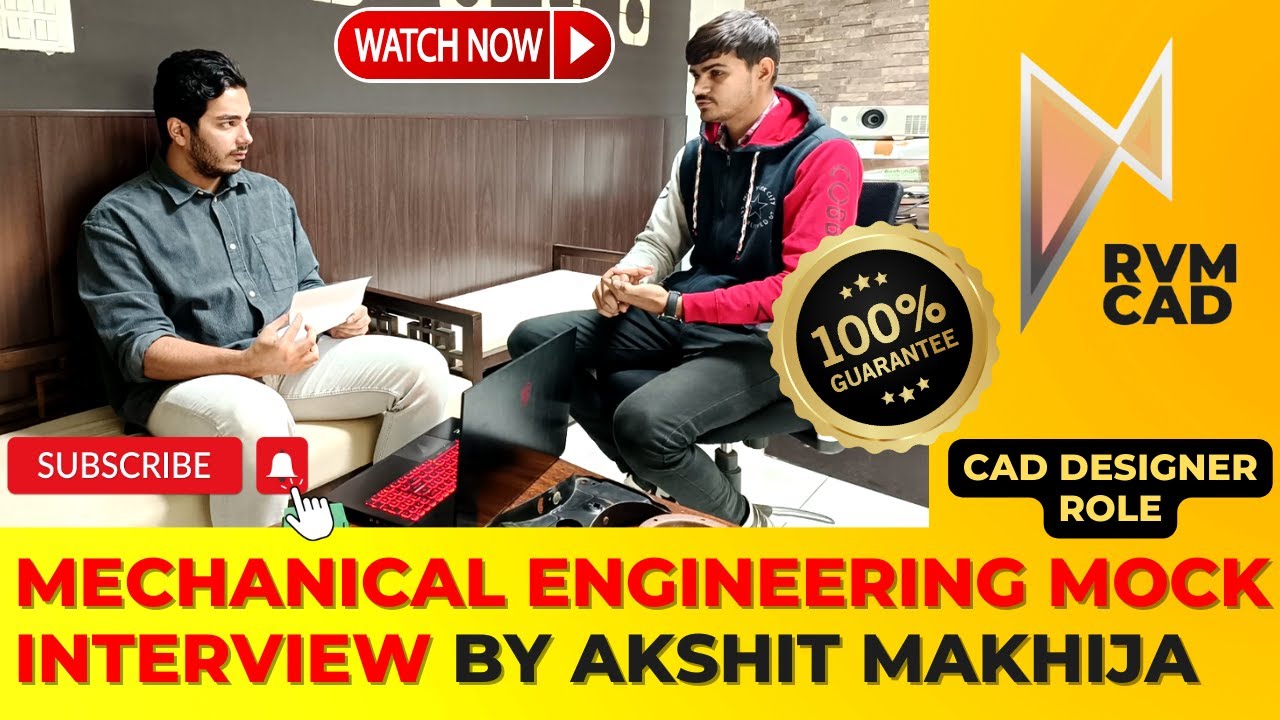 CAD Designer MOCK TEST TECHNICAL INTERVIEW for Mechanical DIPLOMA FRESHER by AKSHIT MAKHIJA RVM CAD