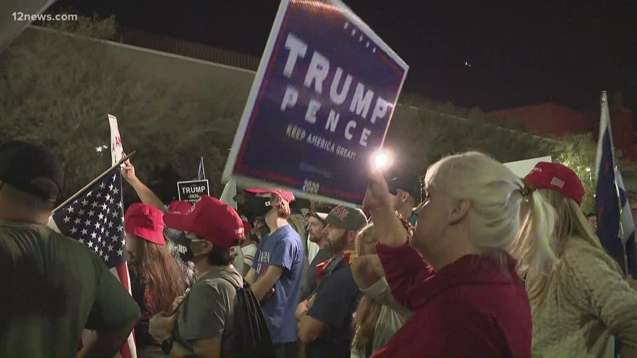 Trump supporters gather outside Arizona election offices in protest