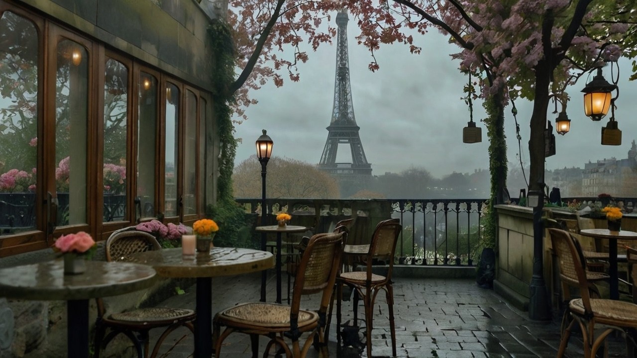 Rainy Spring at a Small Bookshop Café | Melancholic Dark Academia Music for Unwinding