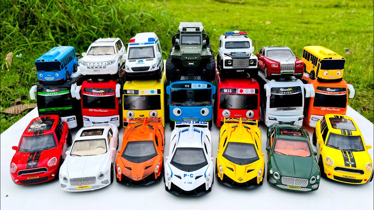 Mobil Mobilan Bus Tayo, Lamborghini, Jeep, Mcqueen, Mobil Polisi, Mobil Balap, Mobil Truk Oleng #215