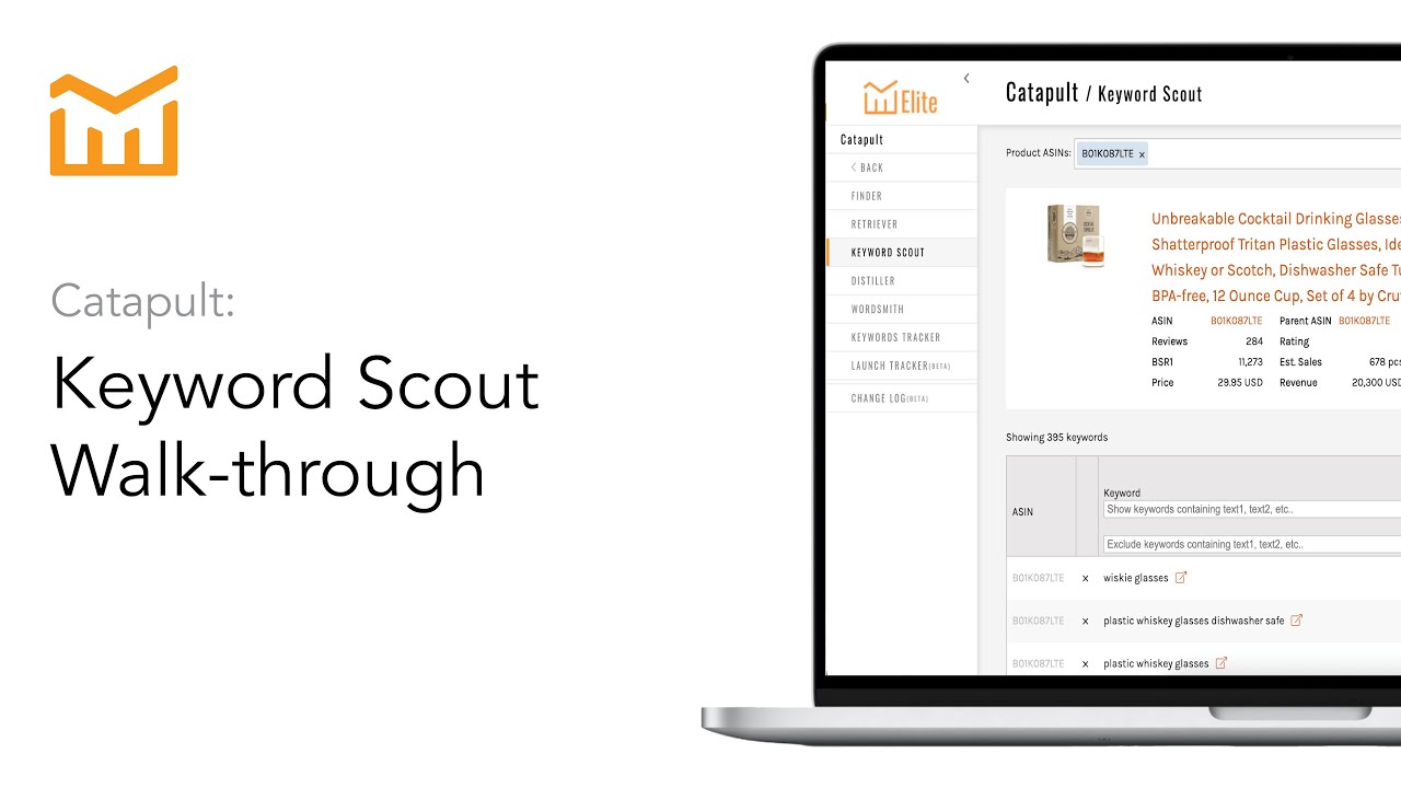 Keyword Scout walk-through  - by ManageByStats, your Amazon Seller Software Tool