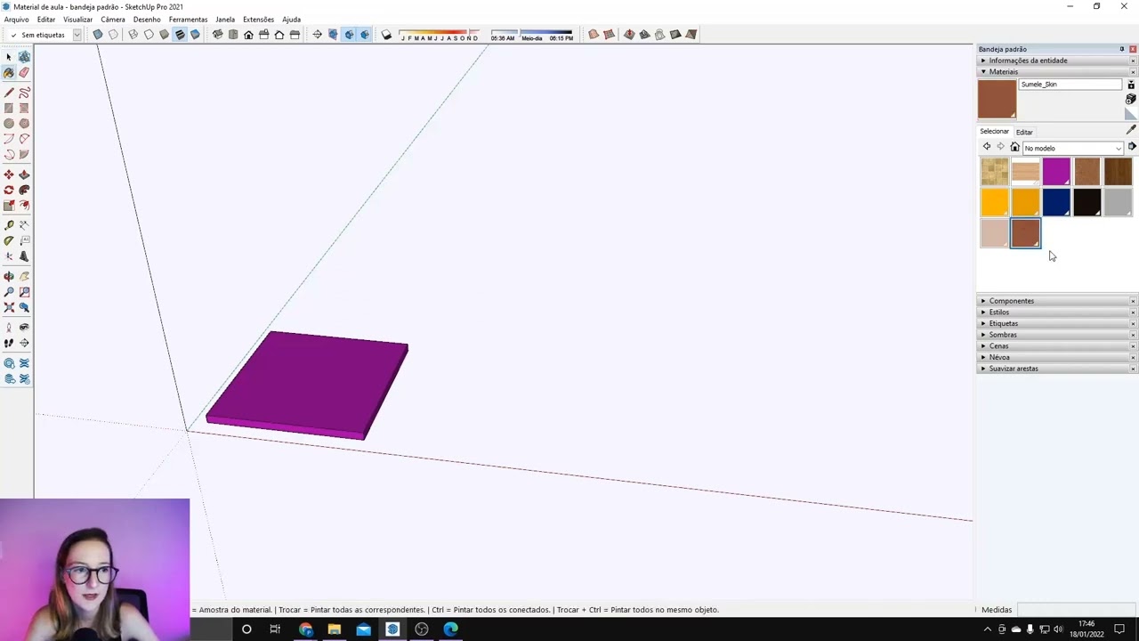 Curso de SketchUp 2022 - Aula 14/23 - Bandeja Padrão