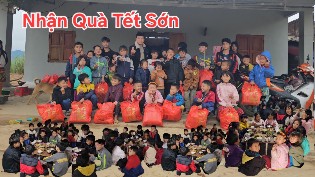 Mừng Quá Các Cháu Nhận Quà Và Ăn Tết Sớn 