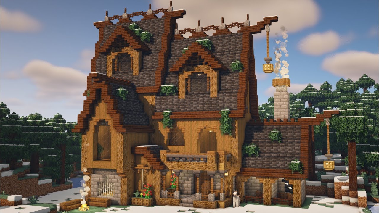 Minecraft: How To Build A Survival Spruce Mansion
