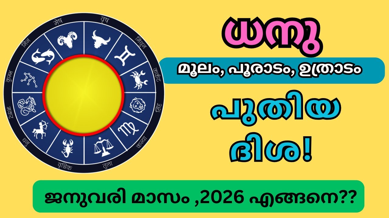 Dhanu Rashi- Moolam, Pooradam, Uthradam Nakshatra||January 2026 prediction in Malayalam
