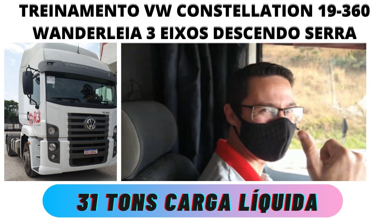 Descendo Serra com VW Constellation 19-360 V-Tronic - R3 Transportes