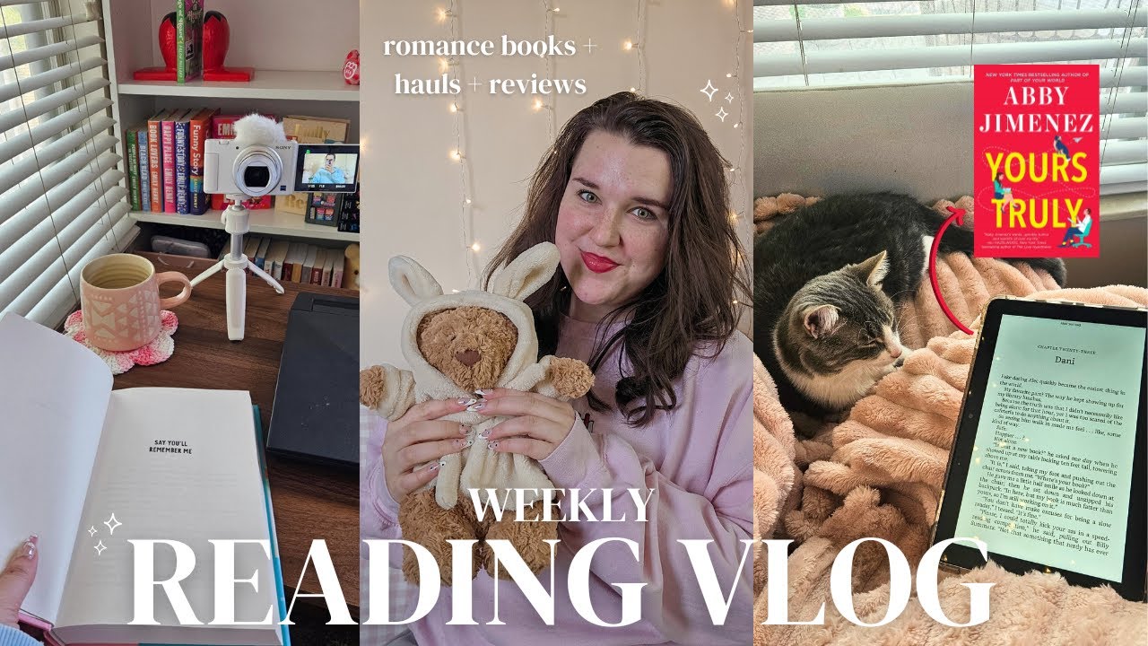 weekly reading vlog! Abby Jimenez books, book mail, hauls 🧸✨