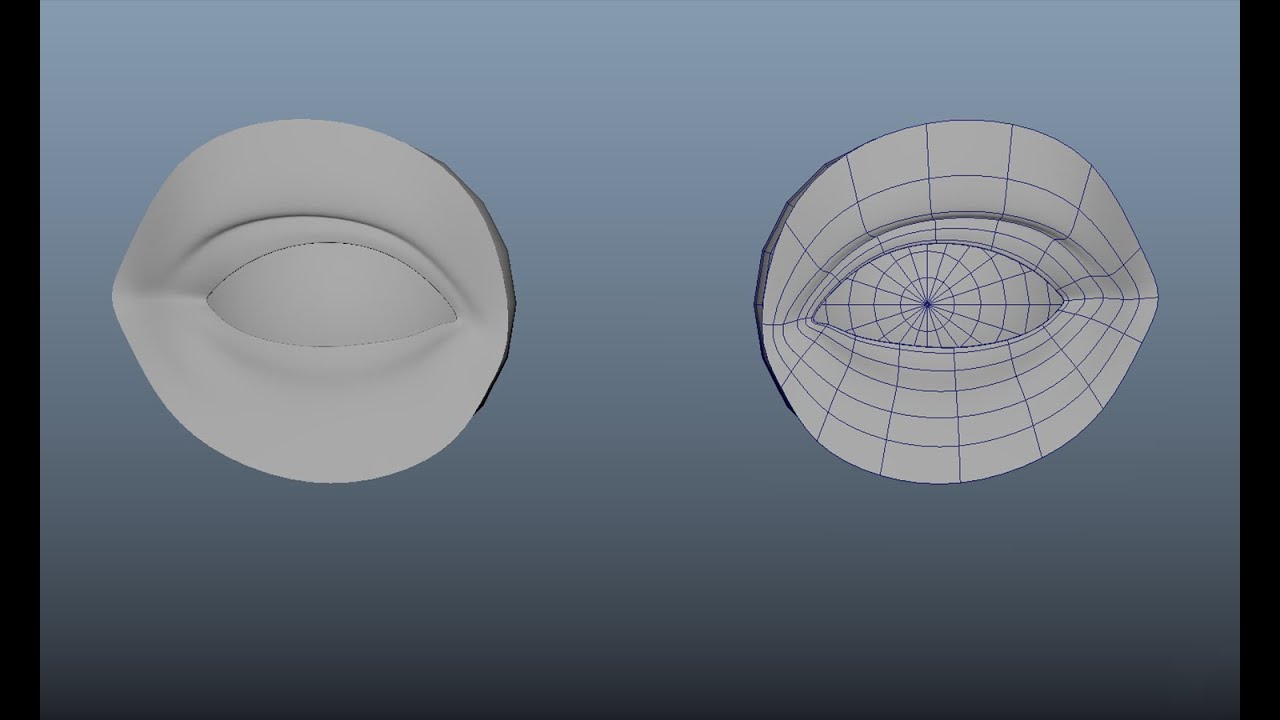 Fast eye modelling in maya