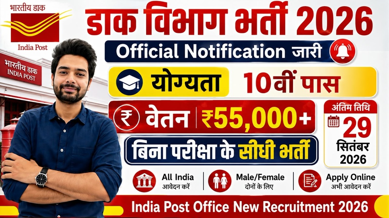 Dak Vibhag Bharti 2026 | Post Office New Vacancy 2026 | Indian Post Payment Bank Recruitment 2026