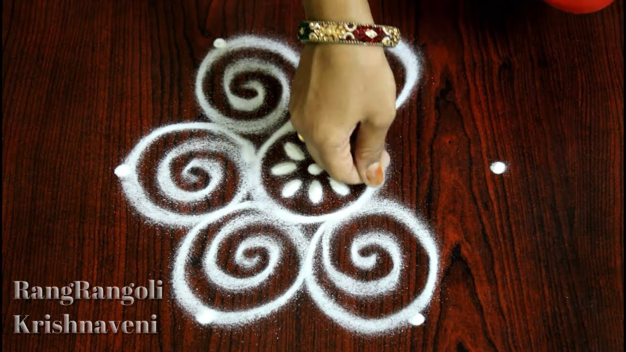 Simple Kolams for Beginners | Small Daily Rangoli with 3*2 dots | Easy Muggulu | RangRangoli