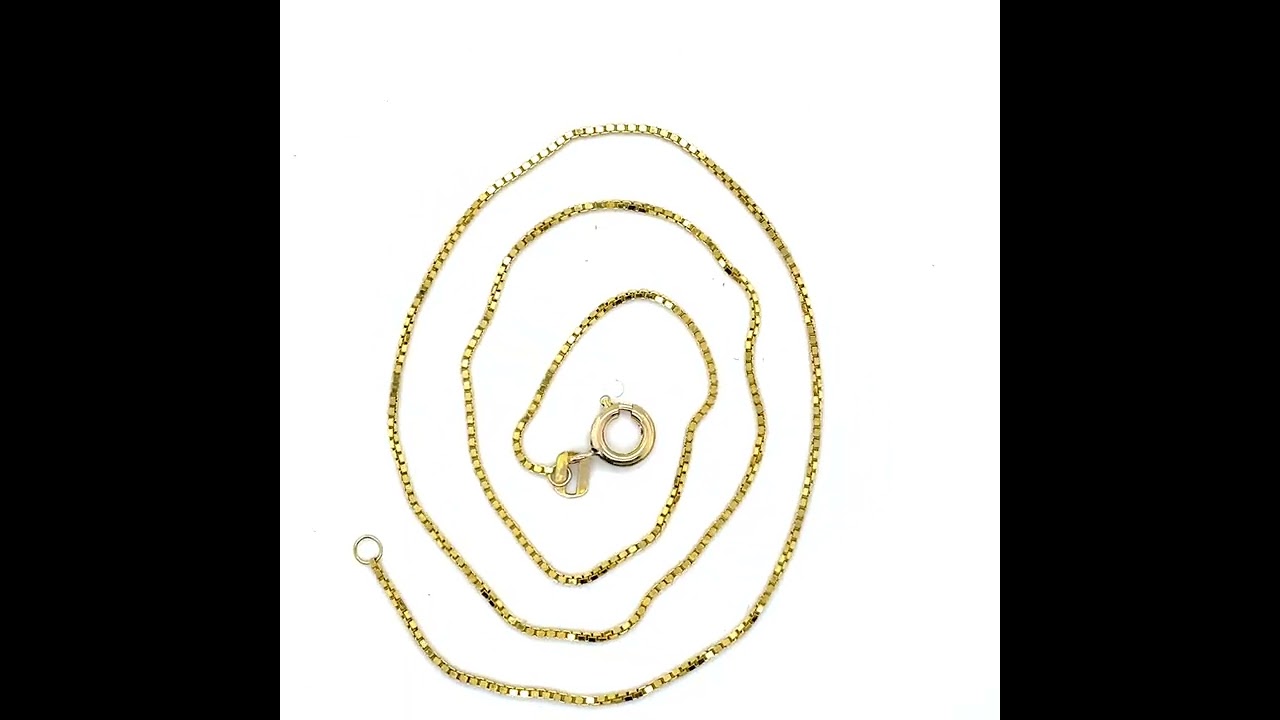 14K 585 Gold Venezianische Box Halskette Kette L 40 cm Zert Damen
