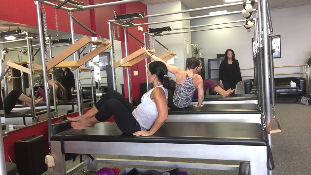 Shoulder Roll Down, Push Through Bar, Teaser Pilates Cadillac