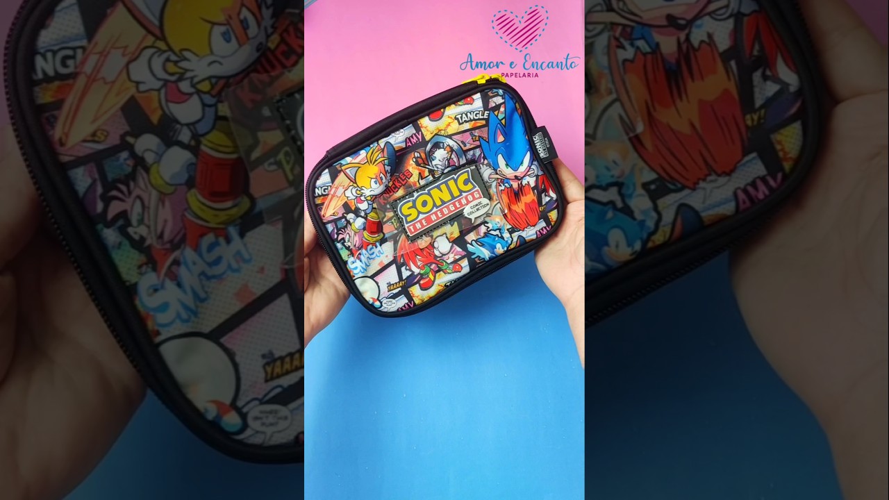 Estojo escolar Box grande Sonic! #papelaria #estojobox #estojodosonic