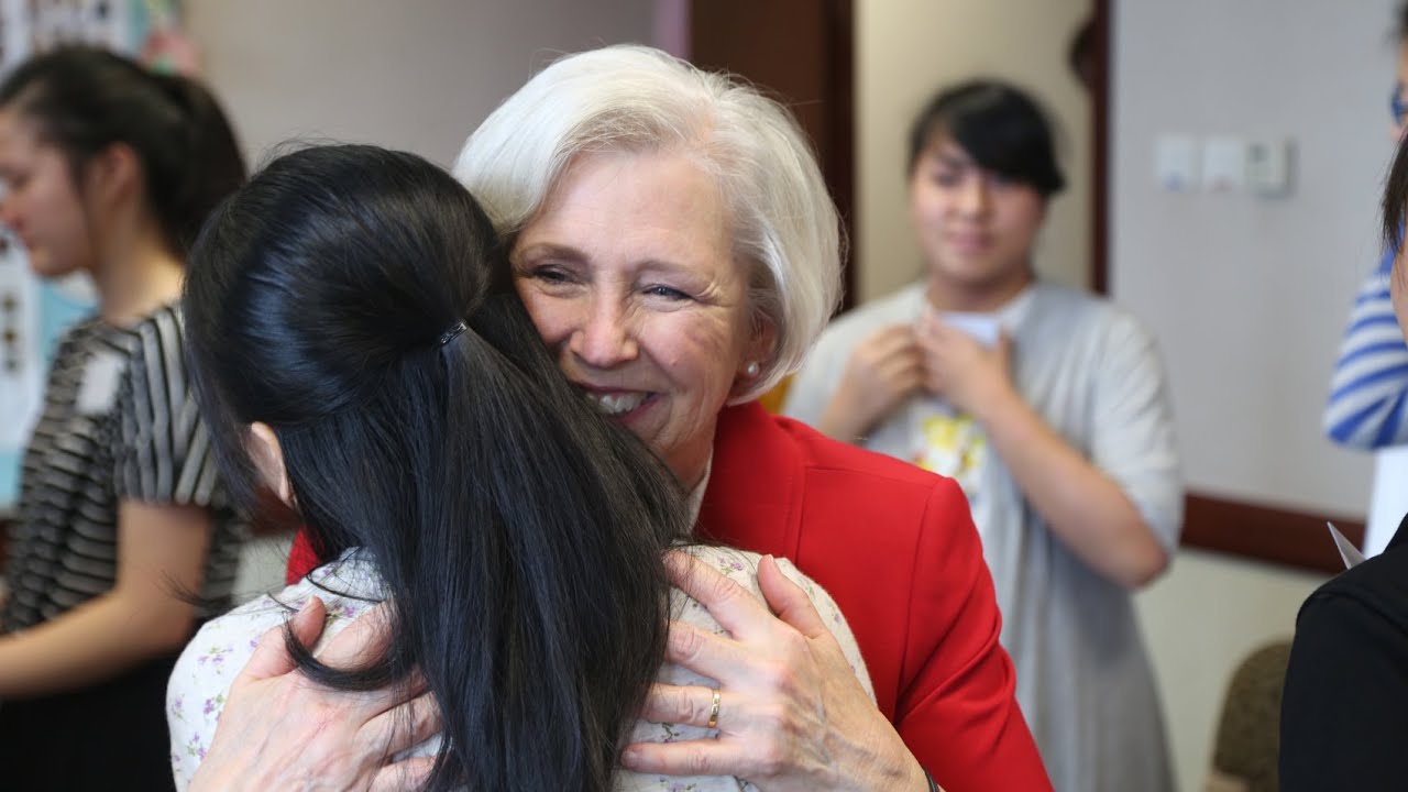 Worldwide Latter-day Saint Leaders Cheryl Esplin and Neill Marriott Visit Women and Children in Asia