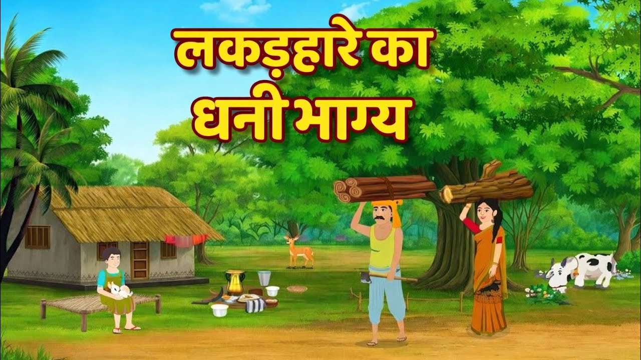 ग़रीब लकड़हारे का धनी भाग्य| और रहस्यमयी प्रेम कहानी | Village Moral story | Hindi kahani #cartoon​