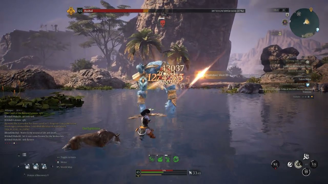 Bless Unleashed - CM Ranger - Bashal Damage Test 0:44