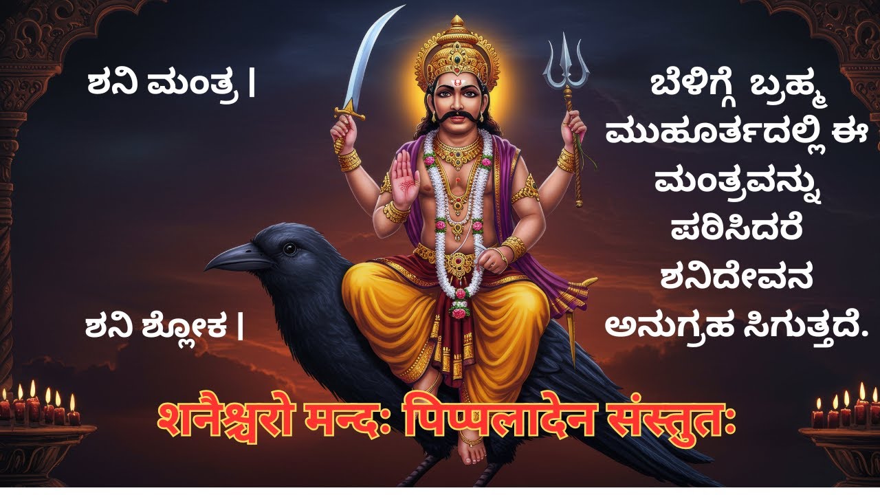 Shani Mantra | Shani Shloka | शनैश्चरो मन्दः पिप्पलादेन संस्तुतः |ಶನಿ ಮಂತ್ರ | ಶನಿ ಶ್ಲೋಕ |#shanidev