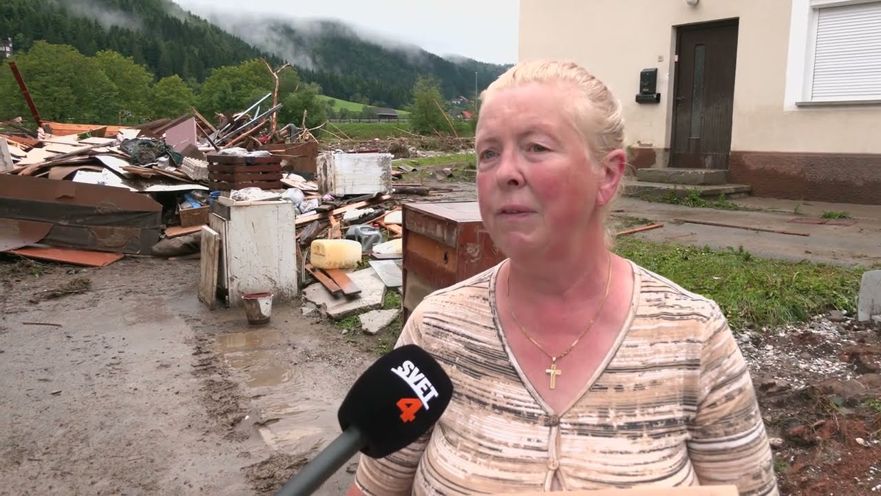 Mia Fale iz Ljubnega ob Savinji o reševanju strica, ki je bil poplavljen v hiši.