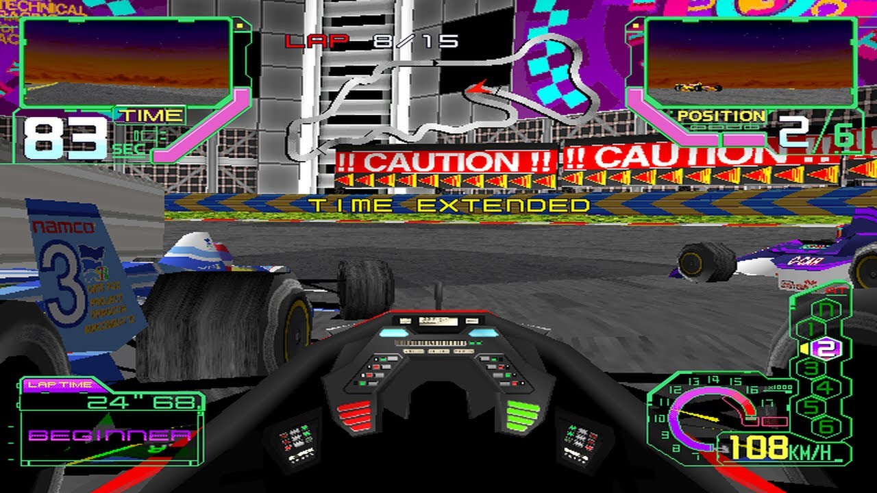 Ace Driver: Victory Lap - Red Car - Capital City Circuit - Cockpit View - 15 Laps - Full Race