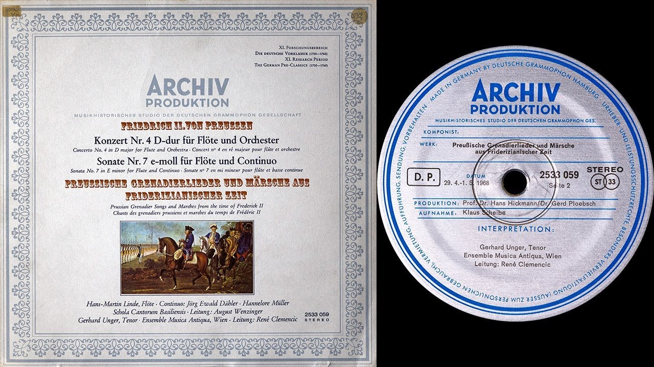 Prussian Grenadier Songs and Marches from the time of Frederick II (vinyl: SPU, CTC 301)