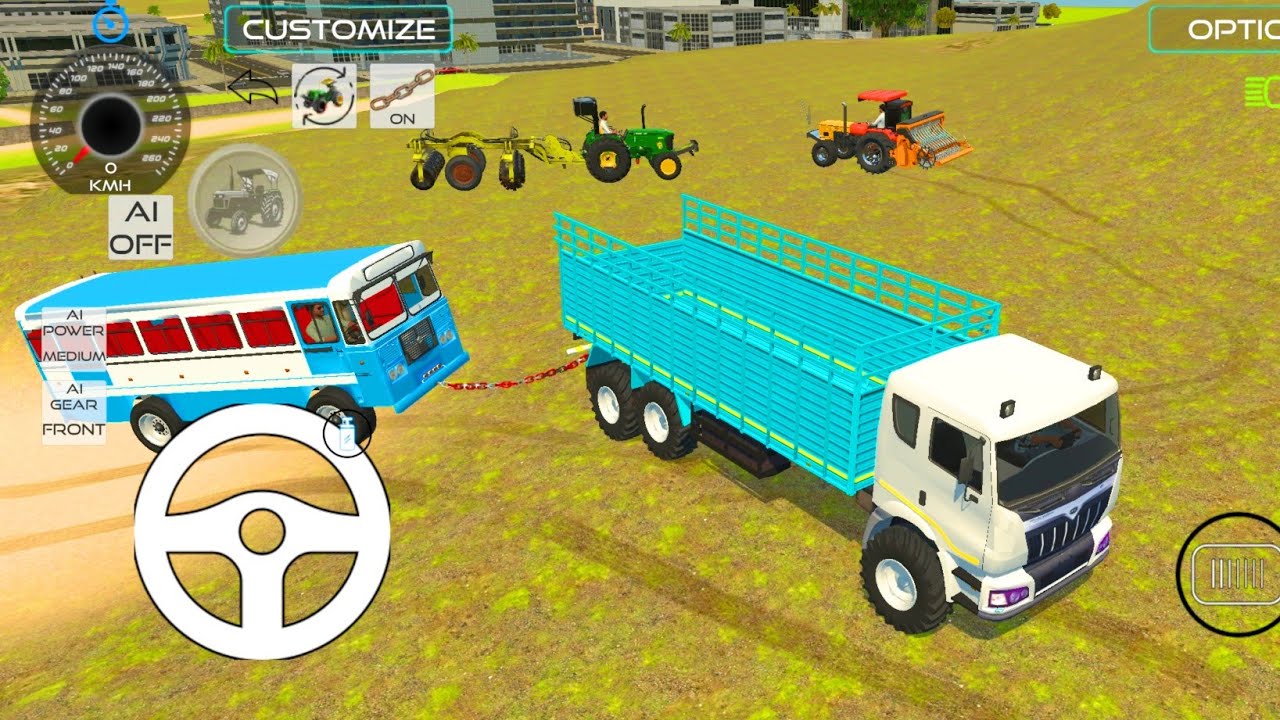Truck is bus unloading #truck #bus #tractor #gameplay 