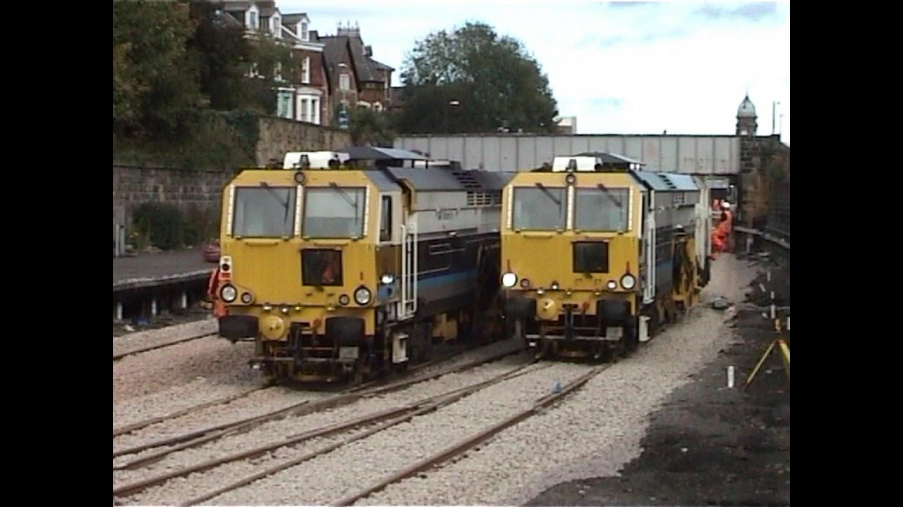 Tampers move in to level the thousands of tones of ballast at Scarborough station #nymr #train