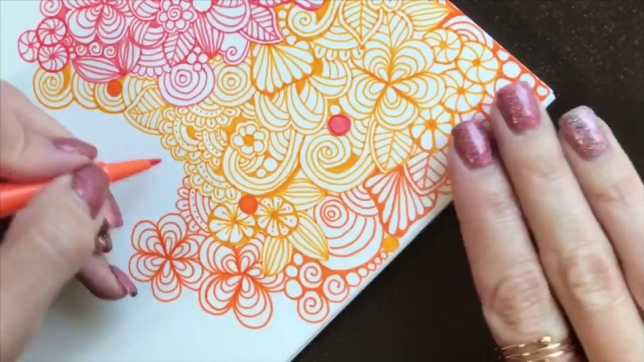 Zentangle Inspired #Quigtangle Zendoodle Flower Patch