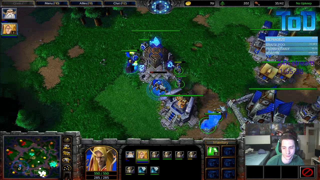 Warcraft III #321 - ToD & Grubby 2v2 vs Human&Human (Turtle Rock)