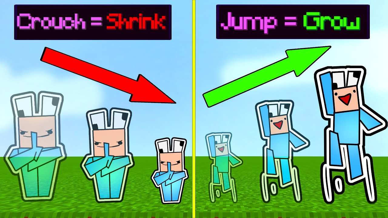 Minecraft Manhunt but you can GROW AND SHRINK