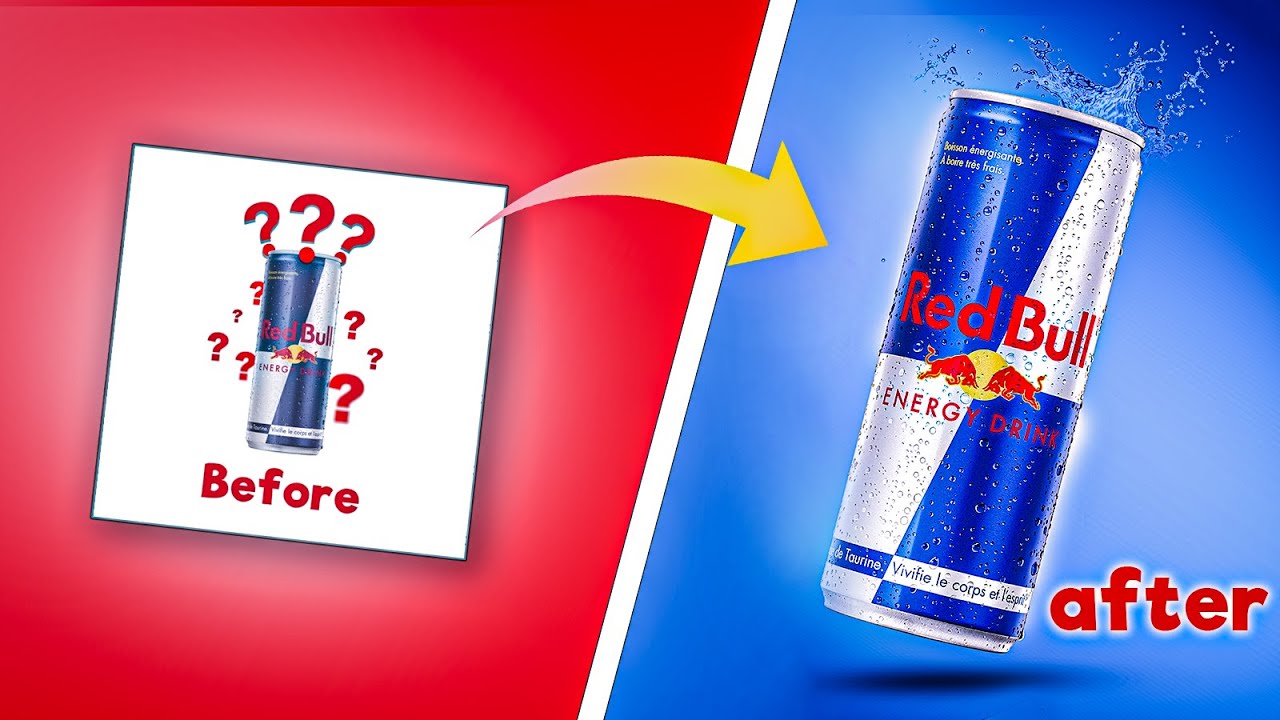 Adobe Photoshop | Energy Drink Design Red Bull (Speed Art) 💡🎨