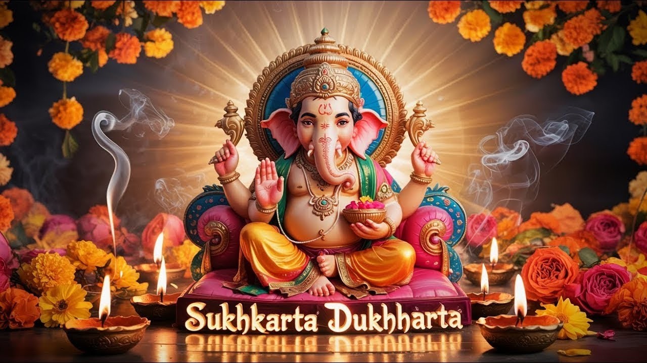 गणपती आरती Ganpati Aarti  सुखकर्ता दुखहर्ता Sukhkarta Dukhharta Full Aarti   Ganpatichi Aarti