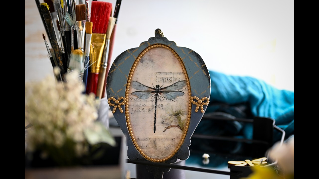 Dragonfly Wall Decor — Decoupage & Texture Tutorial