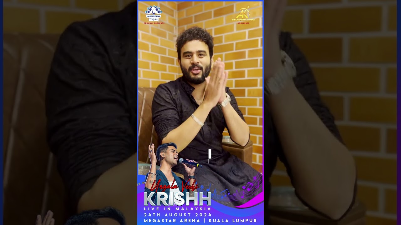 Announcing RJ Vijay as the host for Krishh Live in Malaysia