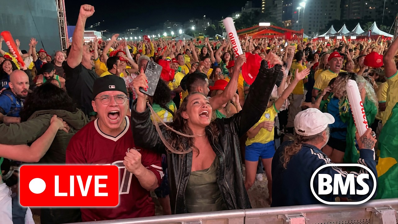 🔴 LIVE | BRAZIL 🇧🇷 v 🇭🇹 HAITI WATCH PARTY! 👀 Fans react at Copacabana Beach