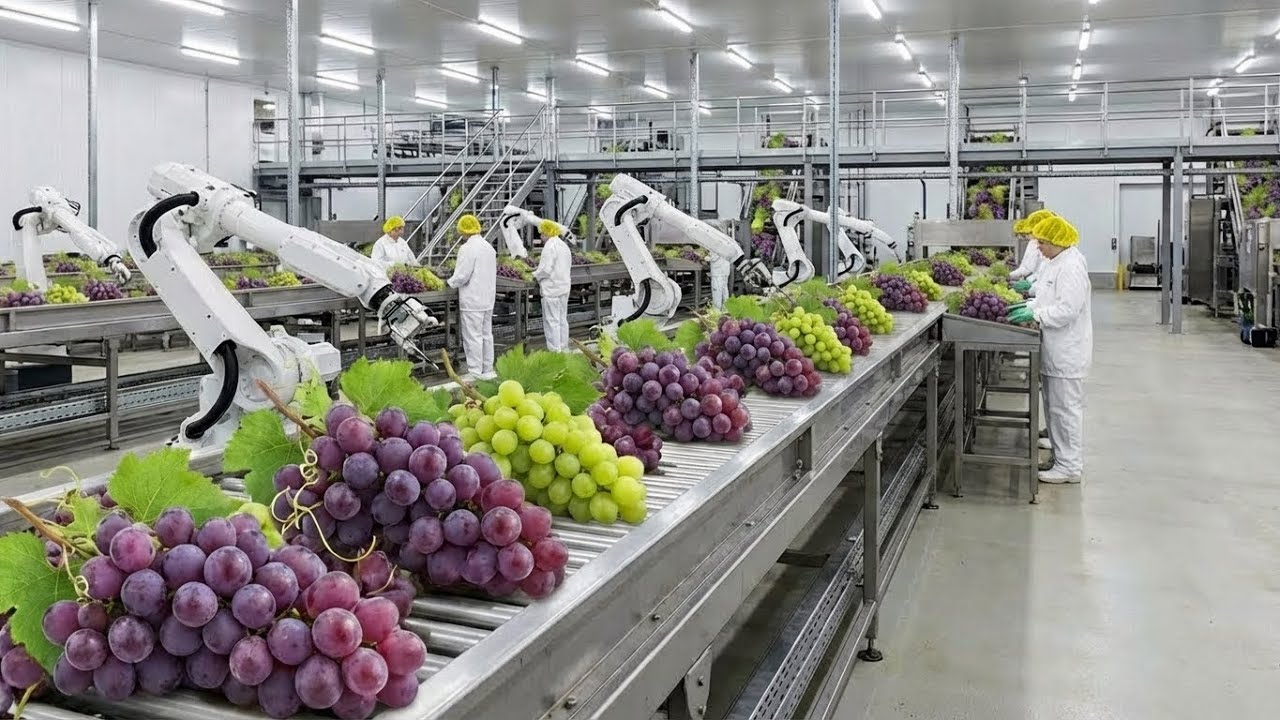 Inside the Grape Juice Factory – How Fresh Grapes Become Bottled Juice (Full Process)