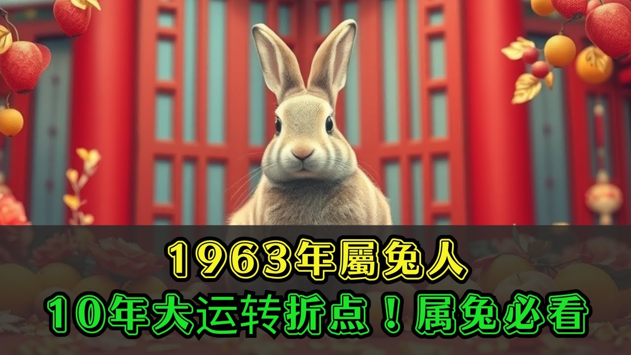 老天鋪路！1963年屬兔人，熬過63歲後，命盤翻頁，財門大開整整10年！你準備好了嗎？#屬兔人生 #1963年 #十年金運 #財庫打開 #晚年運勢 #命理解析 #轉命關鍵 #開運法