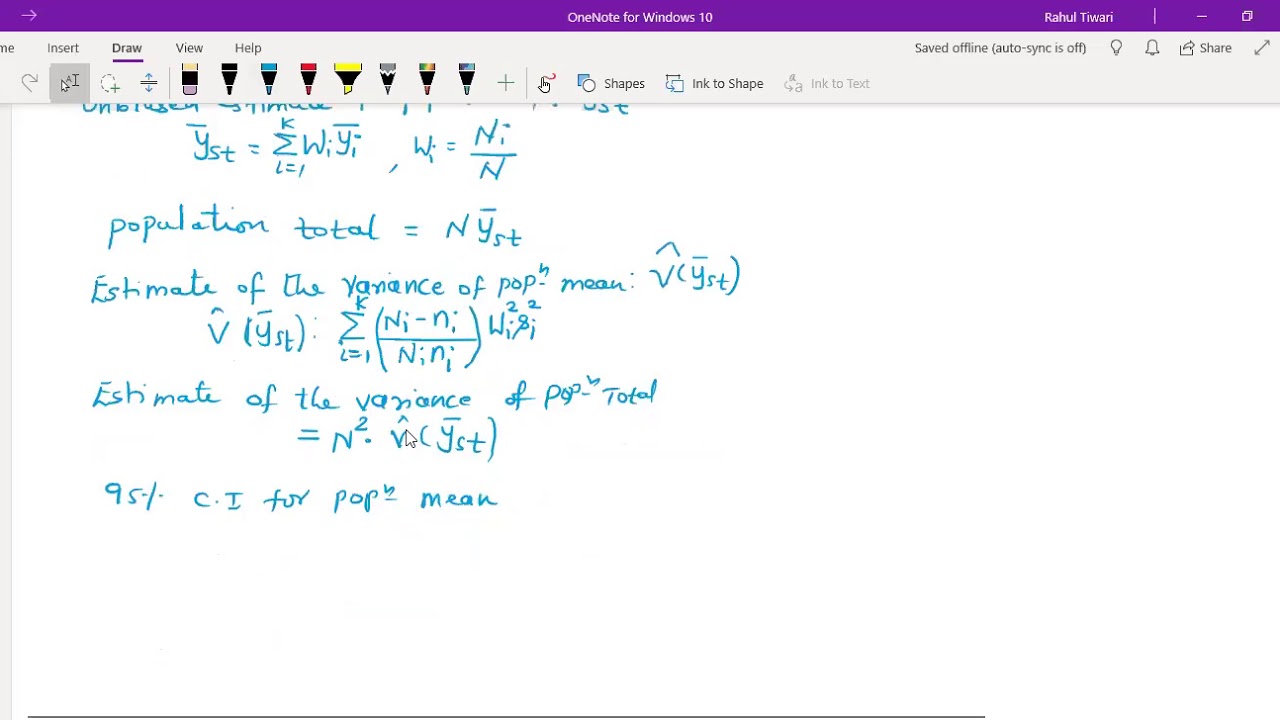 Lecture 5 : Practical based on Stratified Random Sampling (Oct 15, 2020)