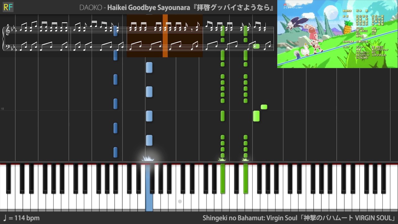 【TV】Shingeki no Bahamut: Virgin Soul Ending - Haikei Goodbye Sayounara (Piano)