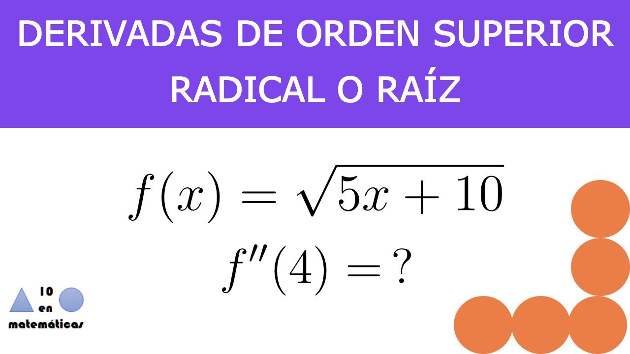 Derivadas de orden superior. Radical (con raíz). Ejercicio 6
