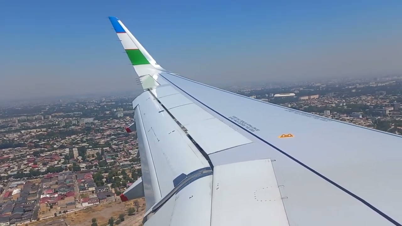 посадка в Ташкент Airbus a321 neo