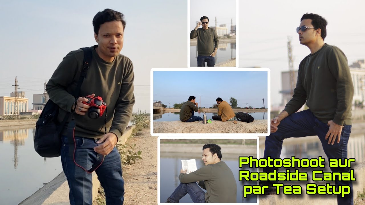 Roadside Canal par photoshoot or Tea Setup Kiya 😀 _aamirkhanvlogs