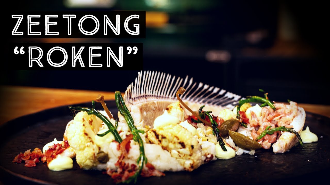 Zeetong ROKEN op de Big Green Egg met boter!