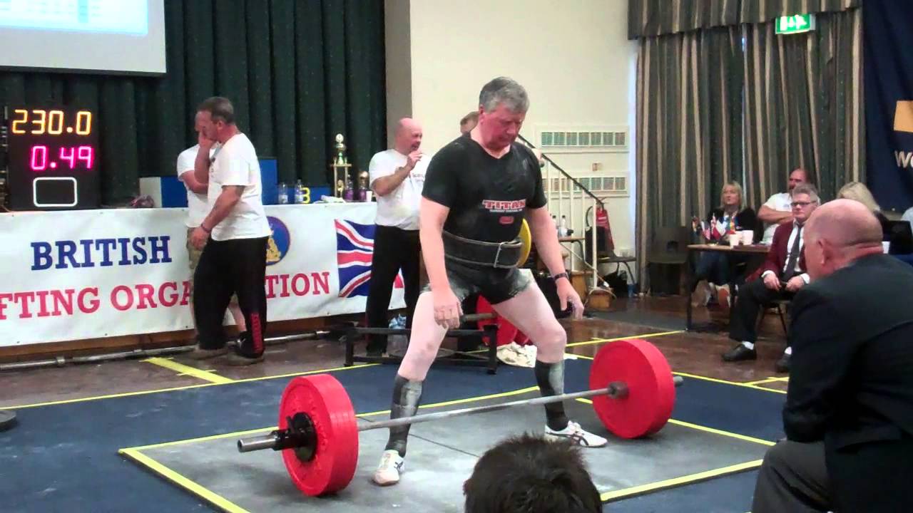 69 year old dave clements deadlifts 230kg @95kg in the 65-69 year old class world record
