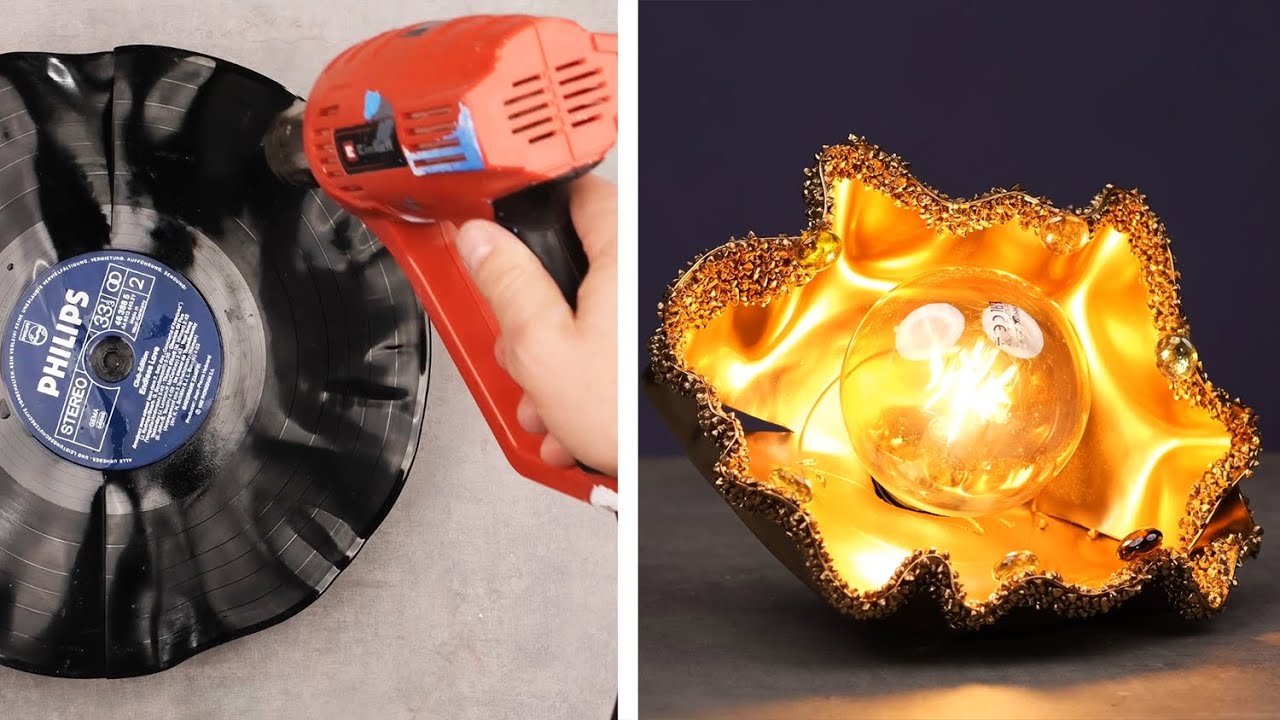 So machst du aus einer Schallplatte eine überwältigende Lampe!