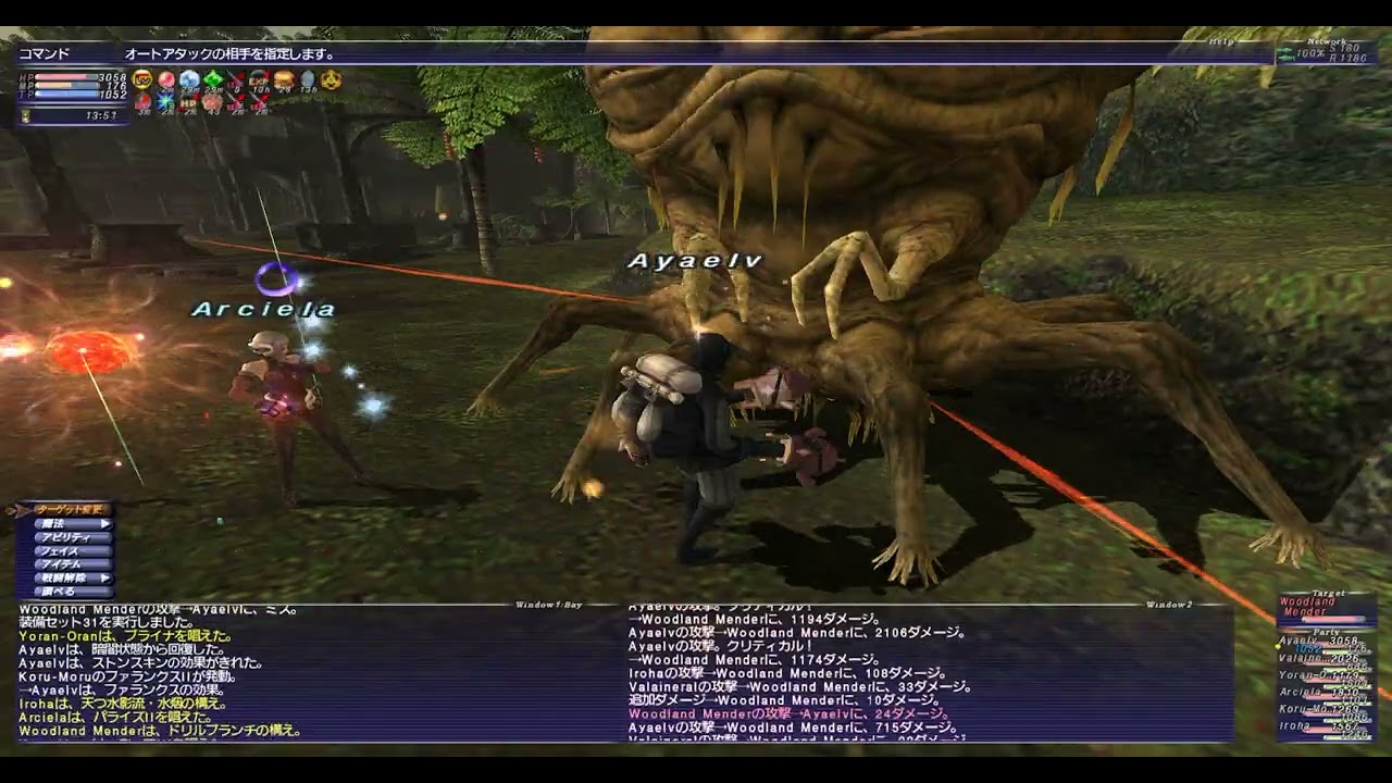 FF11 ウォンテッドNM Woodland Mender（ヨアトル大森林）モンク ソロ