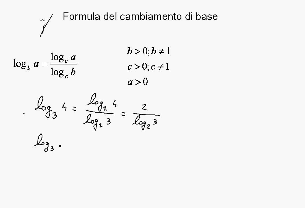 Logaritmi formula per il cambiamento di base