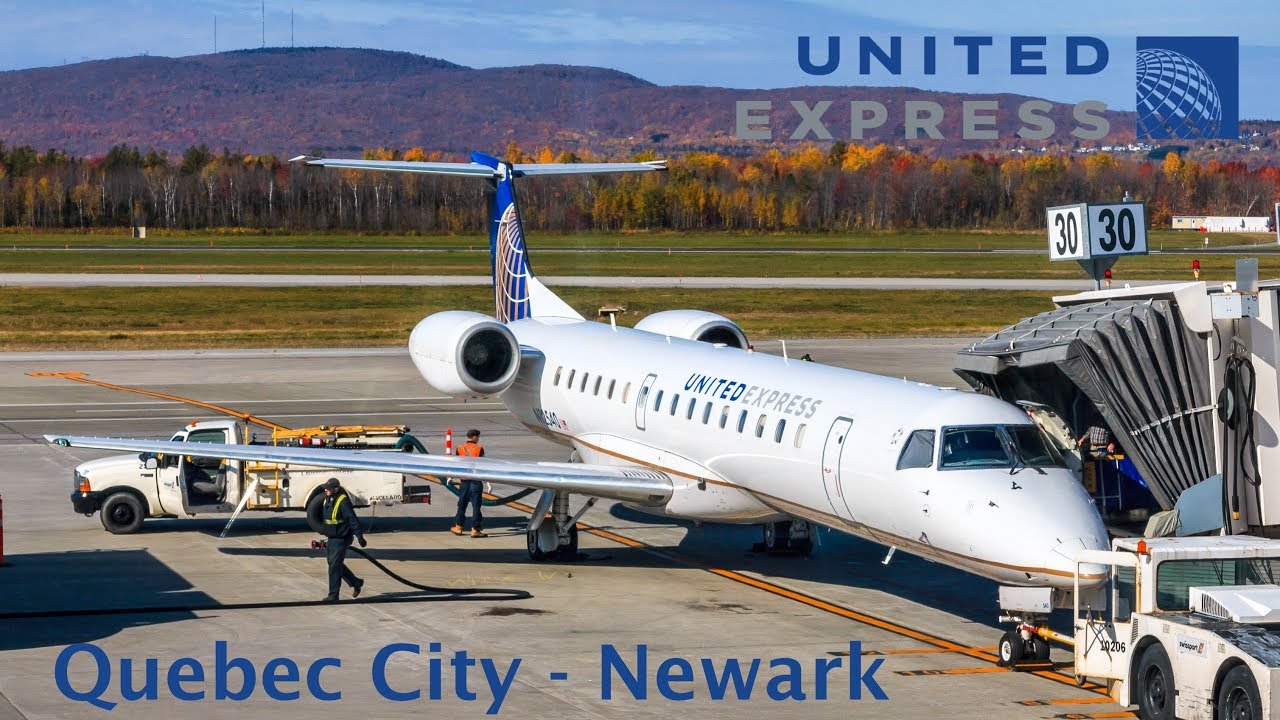[4K] Flight Report | United ERJ-145 | Economy | Quebec City - Newark | UA3856 | Salon VIP Lounge