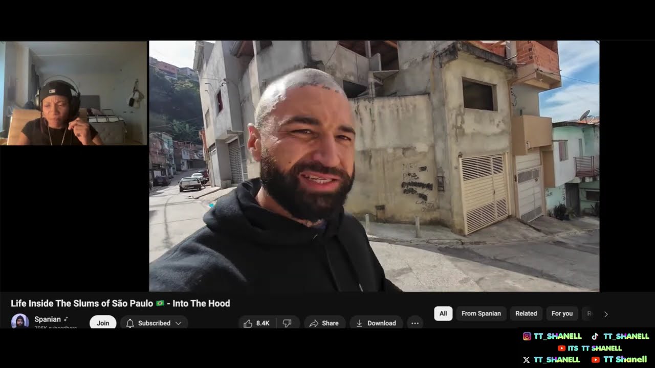 Spanian-Inside The Slums of São Paulo 🇧🇷 - Into The Hood- TT Shanell Reacts