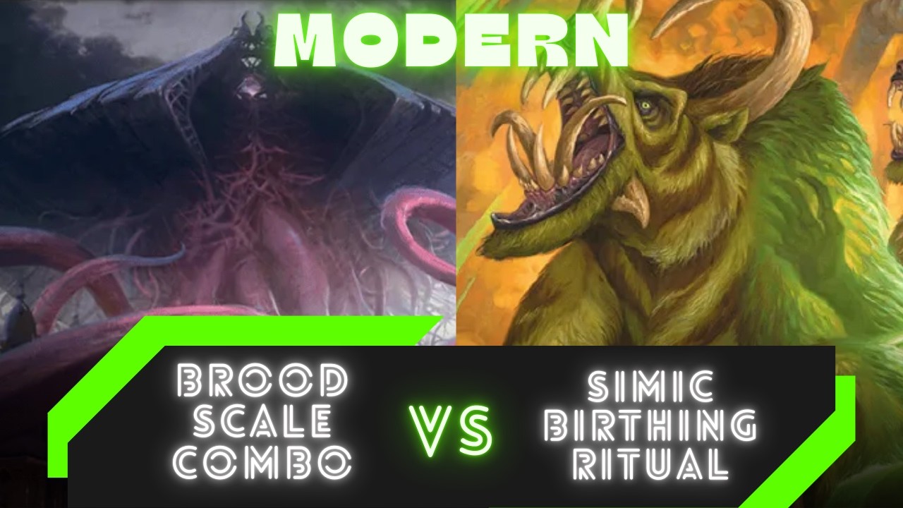 Modern MTG: Монозеленая комбинация Broodscale против Simic Birthing Ritual | Геймплей Magic: The ...